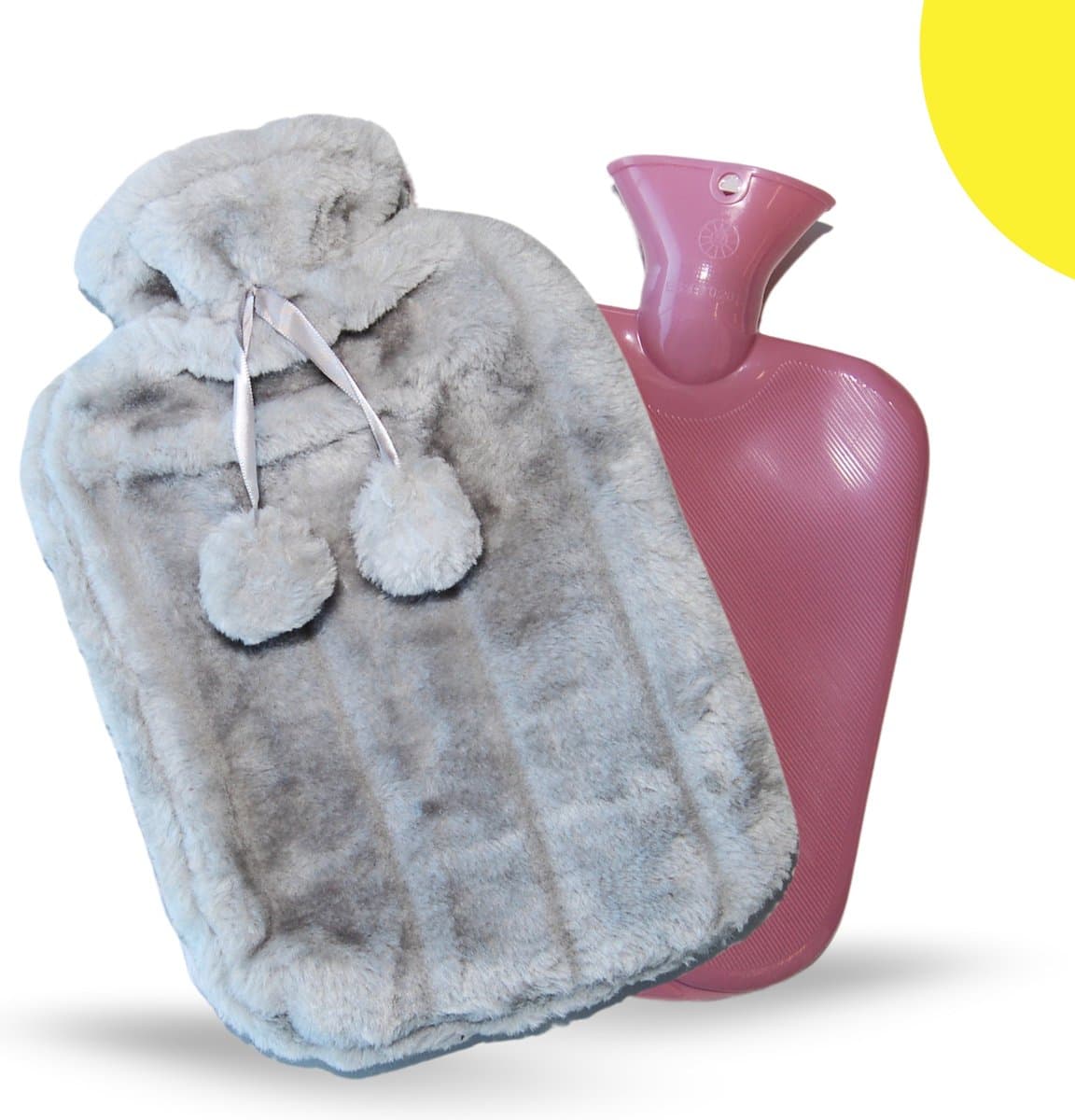 The Sleeping Agency Kruik - Warmwaterkruik - Kruik met Hoes - Warmtekruik - Kruiken - Zachte Hoes - 2 Liter - Tot 6 uur Lang Warm - Grijs