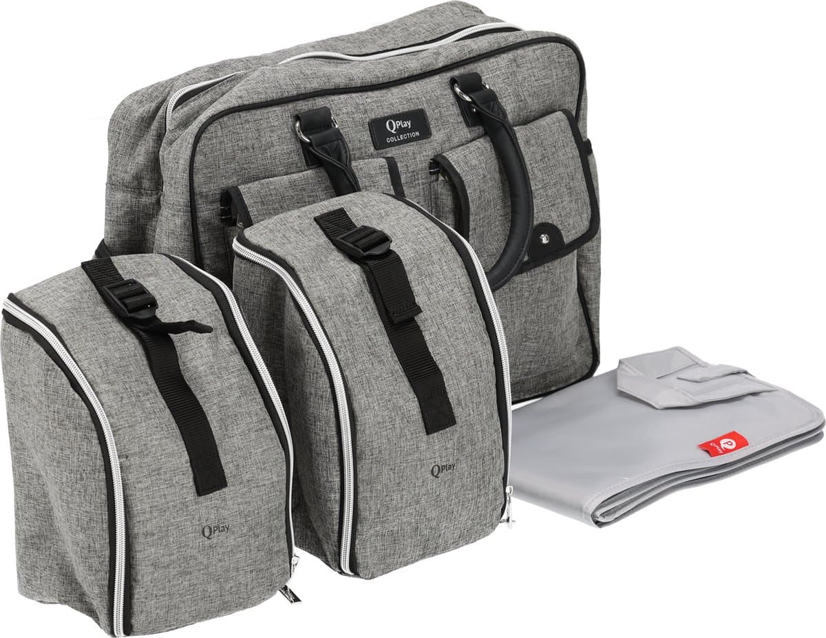 Qplay Luiertas Rugzak - Verzorgingstas Baby Tas - Grijs