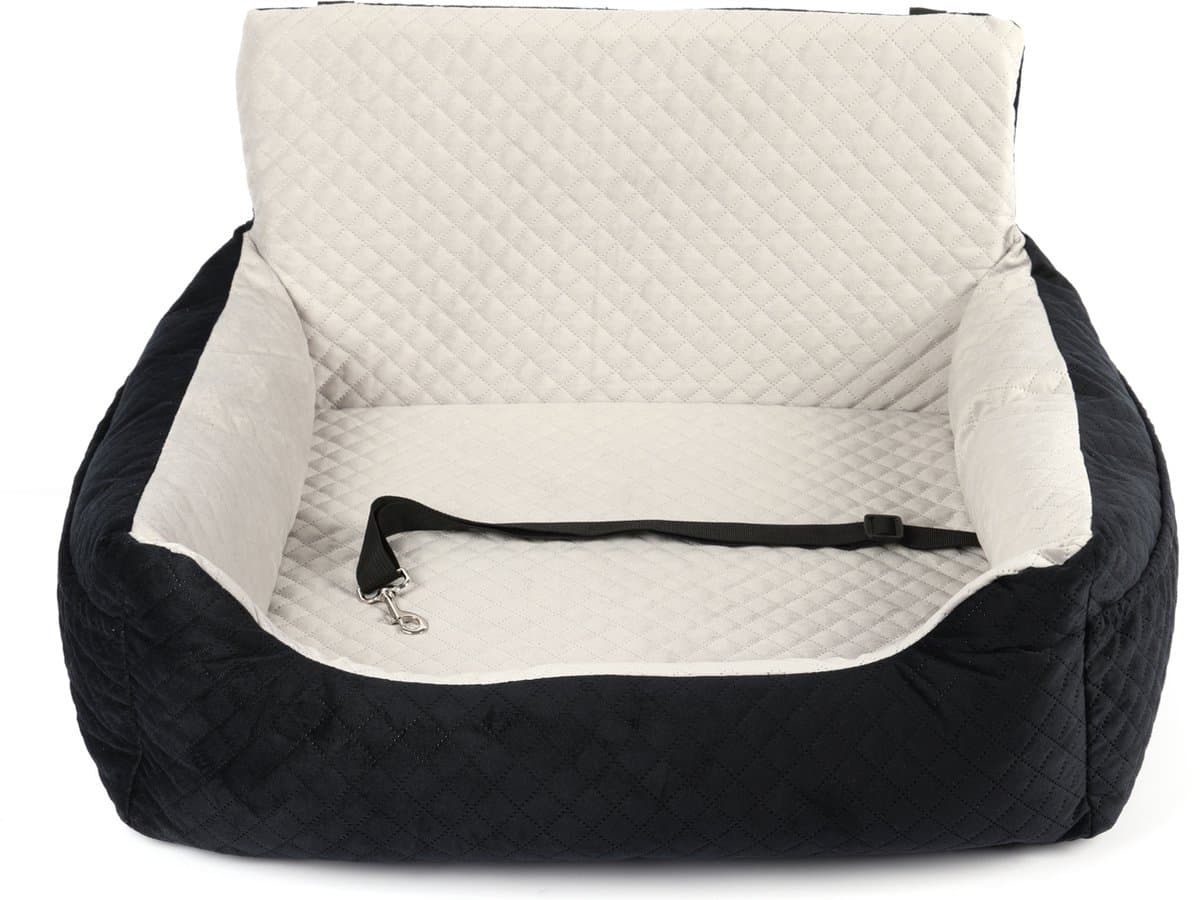 Pet Perfect Luxe Autostoel Hond - Hondenmand Auto - Honden Autostoel - Automand Hond - Zwart - Wasbaar - Met Rits