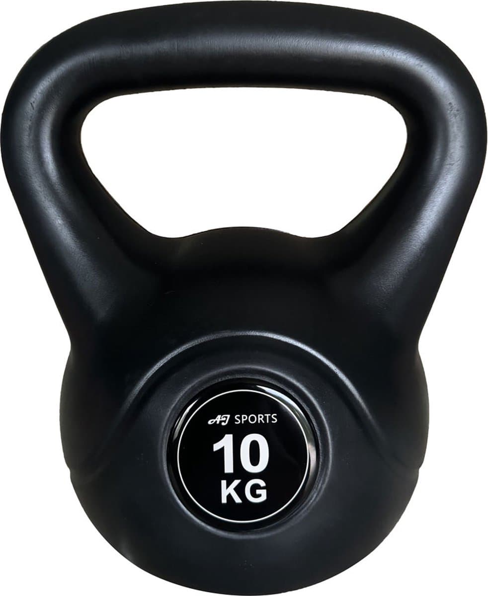 AJ-Sports Kettlebell - PVC 10 kg - Kettlebell - Gewichten - Krachttraining - Zwart - Fitness - Geschikt voor Crossfit & Fitness