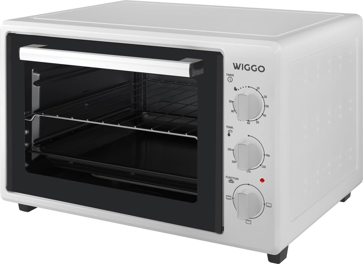 Wiggo WMO-E353(W) - Vrijstaande Mini Oven - Electrisch - 50 CM - 35 liter - 1800 W - 5 Jaar Garantie - Wit