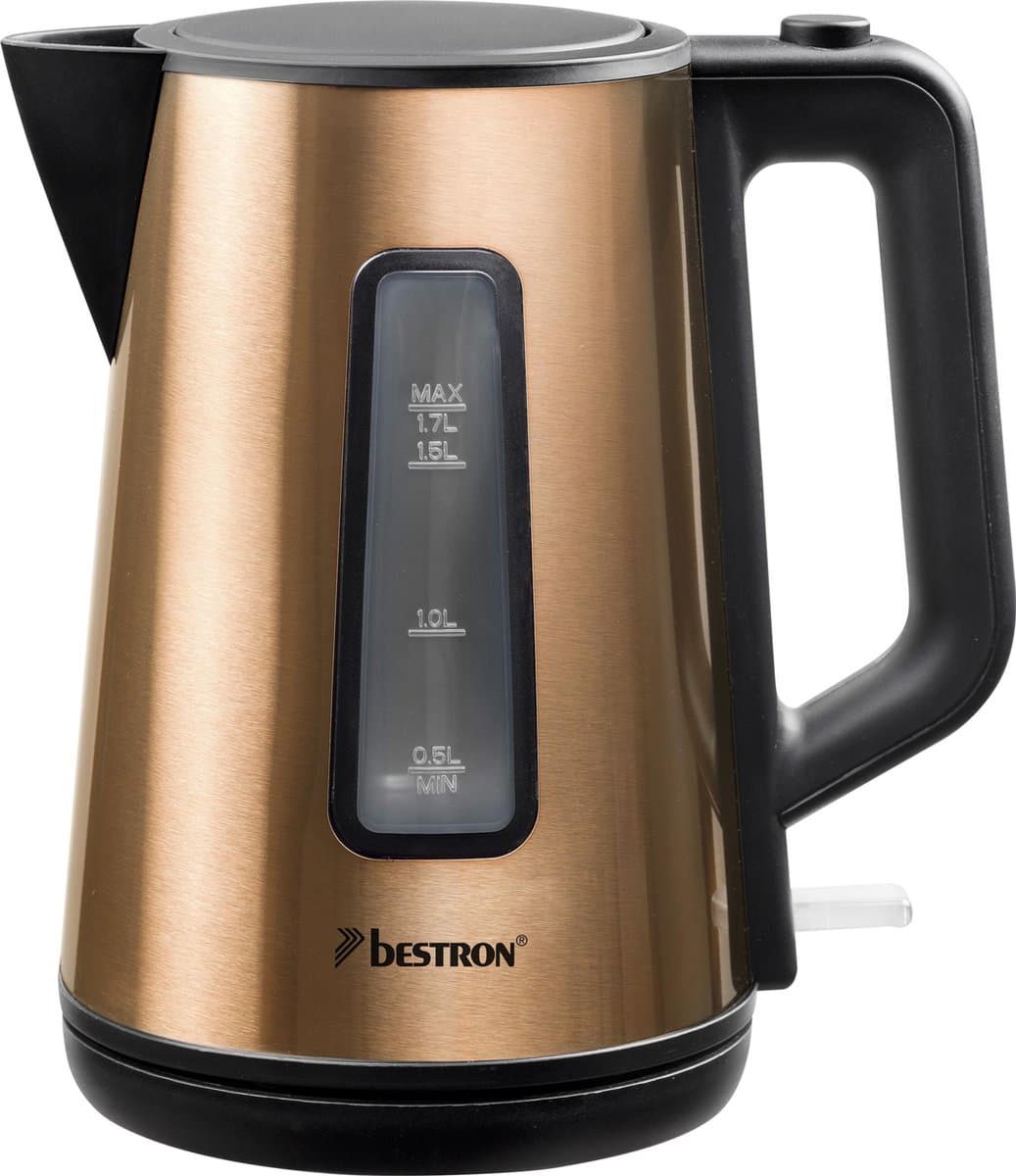 Bestron Waterkoker AWK1000CO - 2200W - 1,7L - Automatisch uitschakelen - Koper - 5 jaar garantie