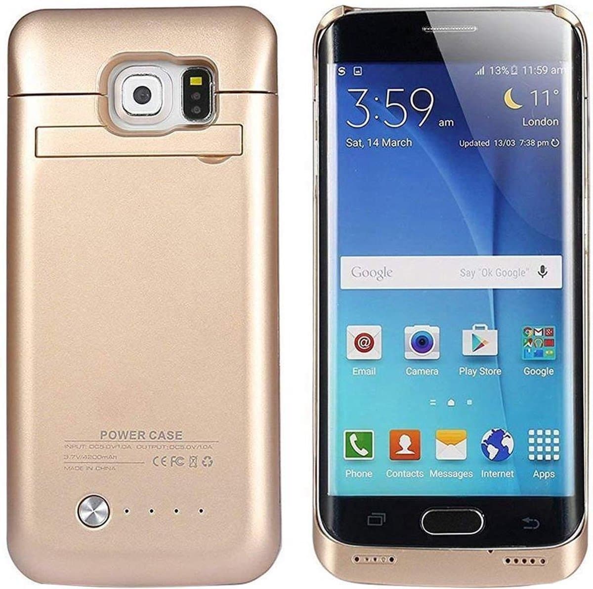 S6 Edge+-batterijhouder Coolead 4200 Mah Draagbare Opladerbehuizing Externe Batterij Power Bank-oplader Met Standaard Voor Samsung Galaxy ...