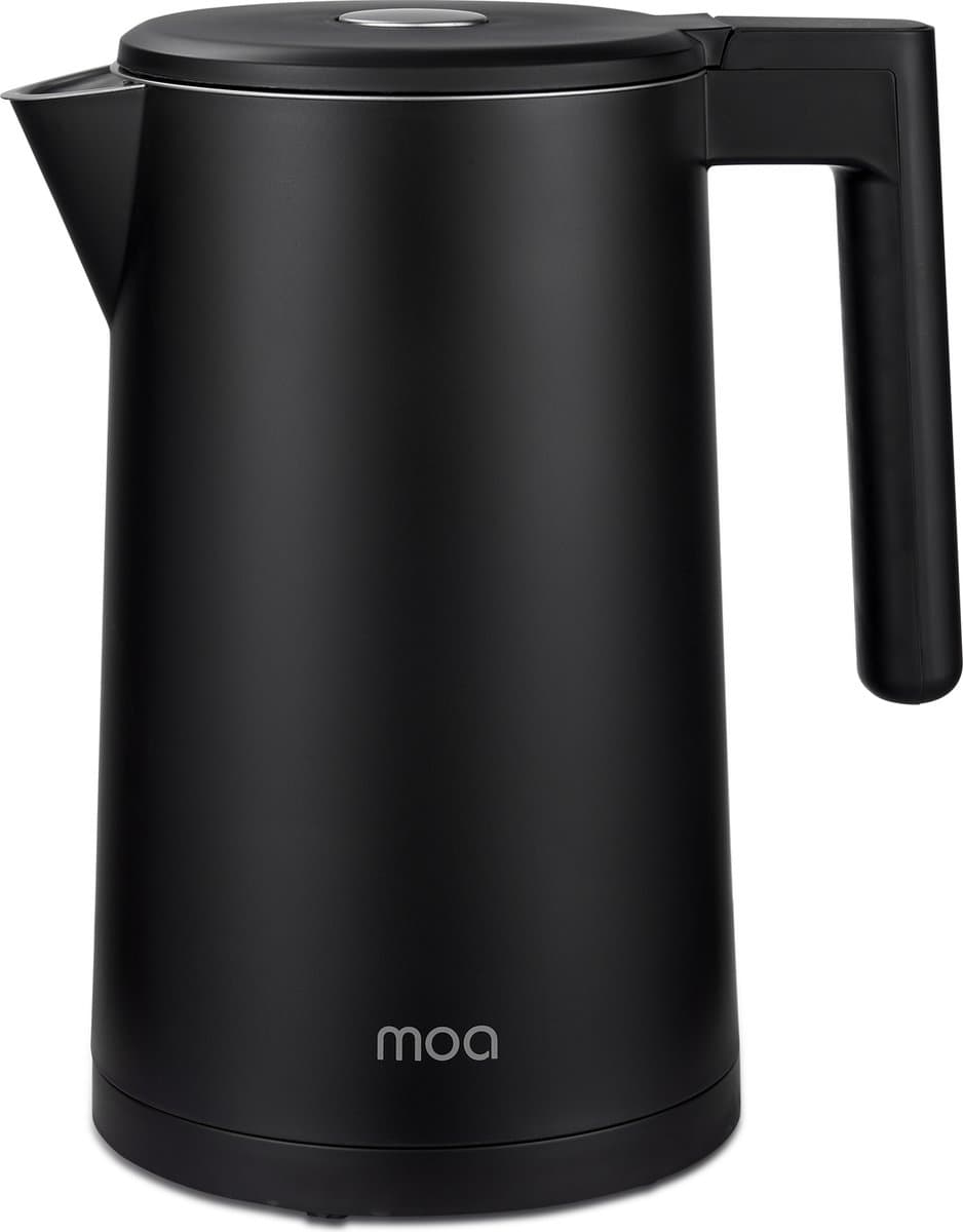 MOA Waterkoker met Temperatuurregeling - 1,7 Liter - Dubbelwandig - PFAS- & BPA-vrij - Warmhoudfunctie - Elektrische Waterkoker - 2200W - Zwart