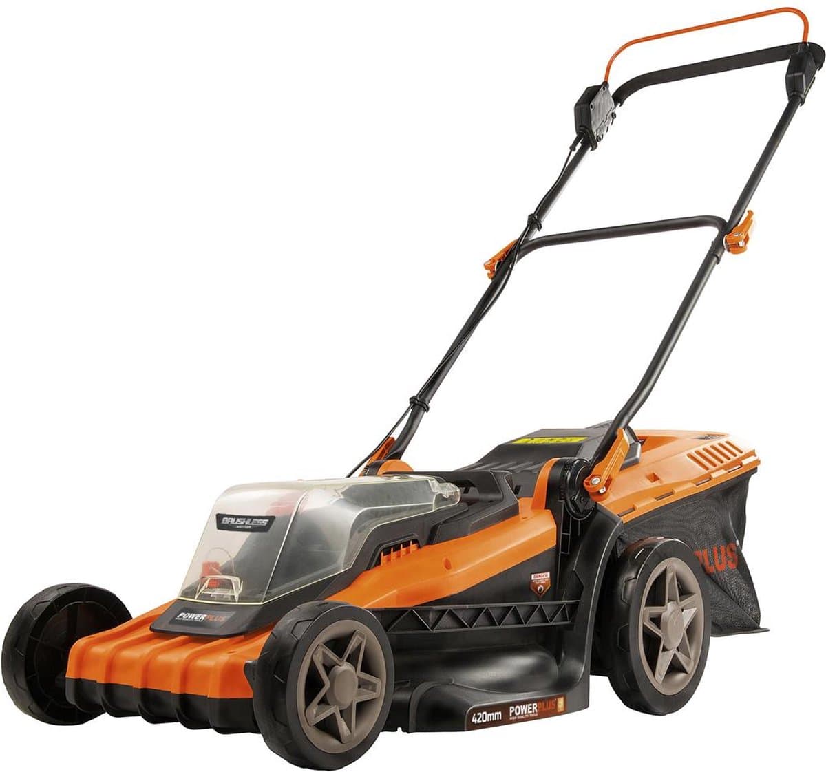 Dual Power Accu-grasmaaier POWDPG75610 - 40 V, 420 mm Ø grasmaaier, zonder accu en lader, met grasopvangbak en achteruitworp