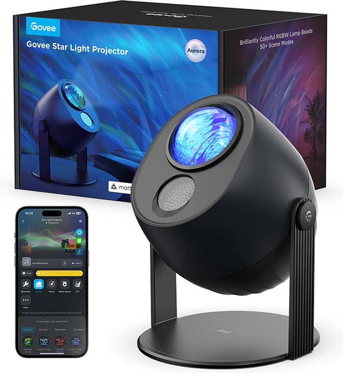 Govee sterrenprojector Matter RGBW - aurora projector