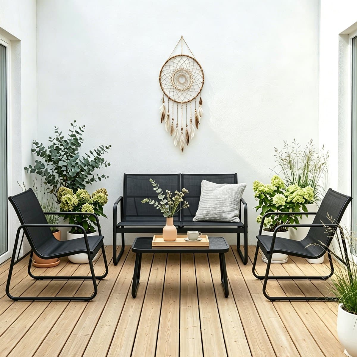 Bealife WR250 Tuinset - Vierdelige set - Textilene - Zwart
