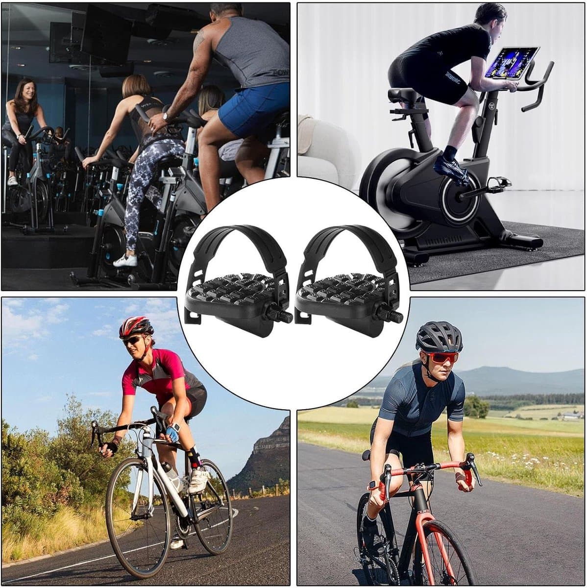 Fiets Pedaal Set - Hometrainer Pedalen - Indoor Fietsen - Antislip Ontwerp - 9/16 Inch - Zwart