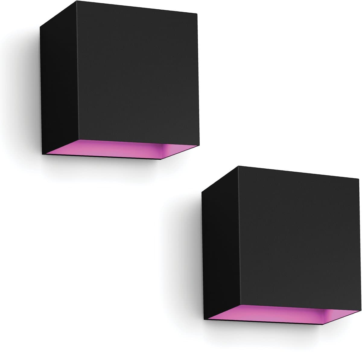 Philips Hue Resonate Wandlamp voor Buiten Down (Zwart) - 2 stuks - Wit en Gekleurd Licht - Hue White and Color Ambiance