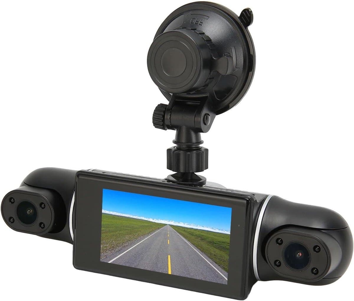 Autorecorder 4 Kanaals - Dashcam HD - Rijgedrag Vastleggen - 360 Graden Opname - 3 Inch Display - Zwart
