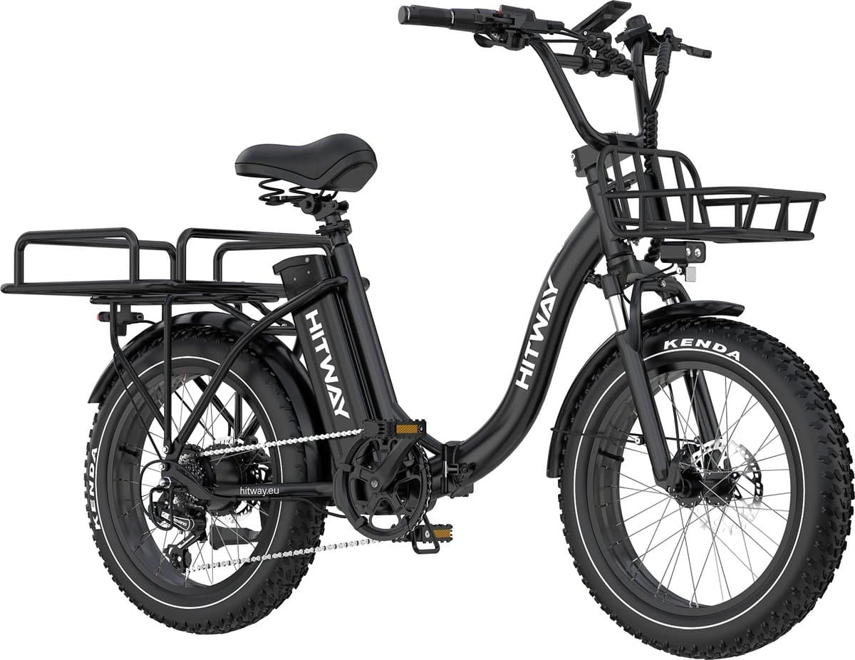 Hitway Elektrische Fiets BK6SL - 20*3.0 Inch Fat Tire City Commuter EBike met Afneembare 36V 13Ah Lithium Batterij - Opvouwbaar Mountain E-Bike met 250W Motor