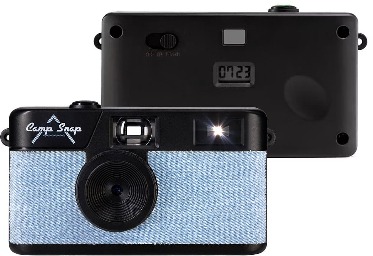 Campsnap Digitale Camera - Schermvrije Retro Fotocamera - 8 Megapixel - 2000 foto's - Minimalistisch Vintage Design - Met Flits - Oplaadbaar - 4GB - Denim