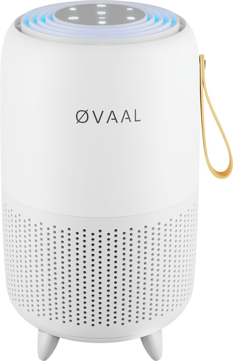 Øvaal Luchtreiniger - Air Purifier - met vervangbaar HEPA13 Filter + koolstoffilter - 250 m³/u - Helpt tegen stof, huisstofmijt, hooikoorts en allergie - Slaapstand en Automatische Stand - Luchtkwaliteit Indicator