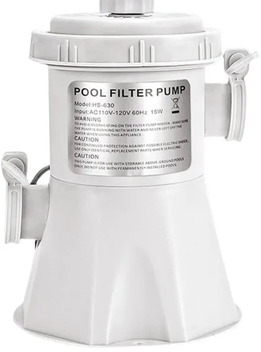 Cartridge Filterpomp voor Frame Zwembaden – 2006 L/u - Zelfaanzuigend - Stil & Energiezuinig, Inclusief H-Filter en Slangen