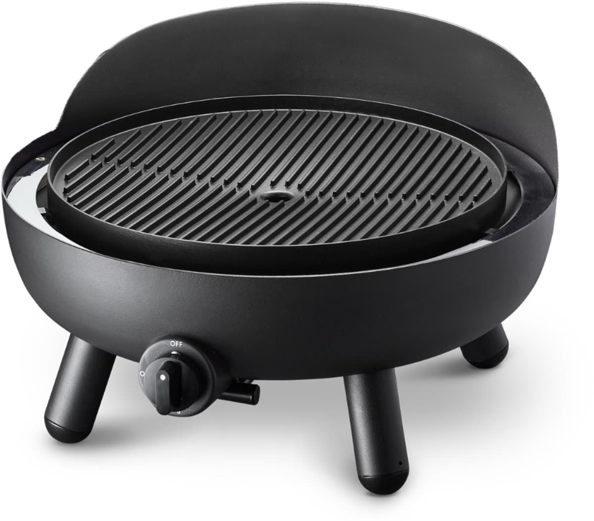 Rookvrije Gasbarbecue - Gas BBQ - Vetafvoer - Gietaluminium grill plaat met ribbels - Rookvrij - incl. Pizzaoven accessoires