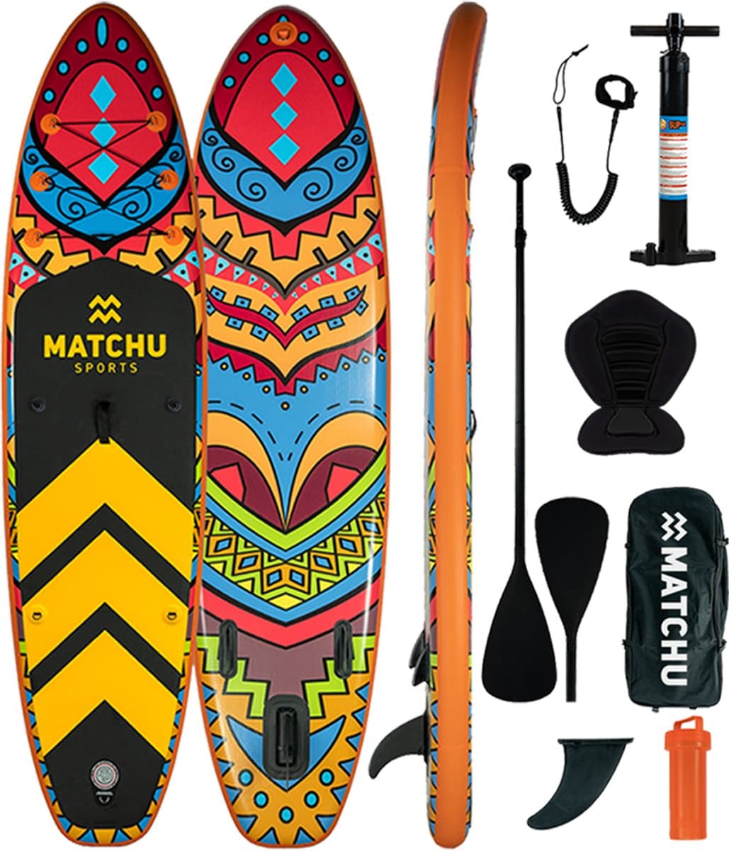 Matchu Sports - SUP board Deluxe - Stand up paddle board - 320x81x15 - Opblaasbaar - Premium kwaliteit