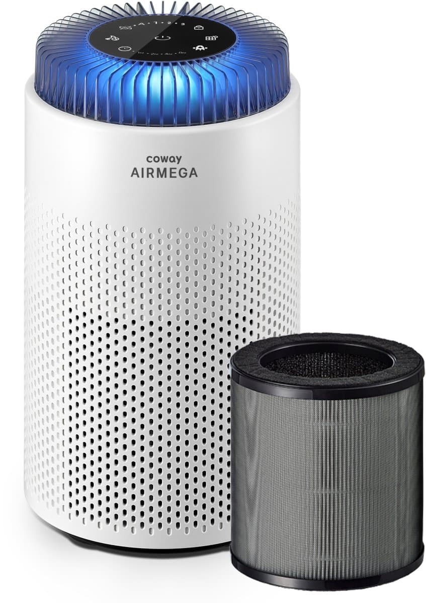 Coway Airmega 50 Luchtreiniger - Air Purifier – 120 m³/u - HEPA filter + koolstoffilter - Verwijdert tot 99,97% van fijne en ultrafijne deeltjes - Tegen stof, pollen, allergenen en geuren - Fluisterstil (18 dB) - ECARF gecertificeerd