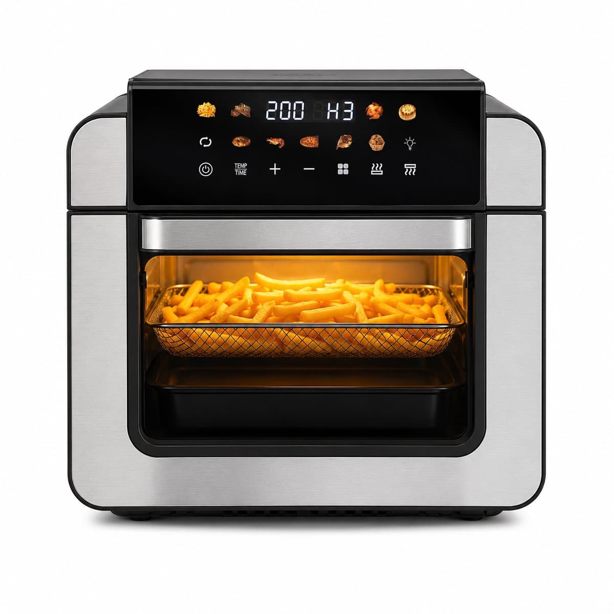 Royal Swiss® Airfryer Oven 15L XXL – Heteluchtfriteuse – 1800W – 9 Programma’s – PFAS Vrij – Inclusief Accessoires