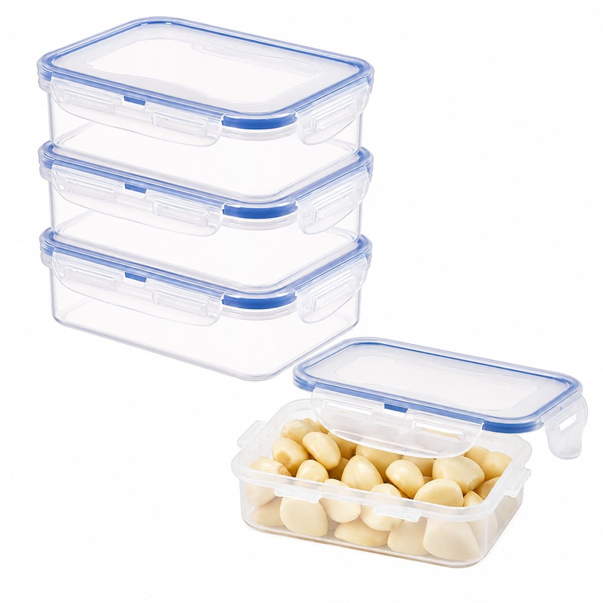Lock&Lock Diepvriesbakjes - Meal prep bakjes - Vershoudbakjes - 360 ml - Set 4 stuks - 100% Lekvrij - BPA vrij - PFAS vrij - Magnetron bakjes met deksel - Diepvriesdozen - Bewaarbakjes - Vershouddoos - Transparant