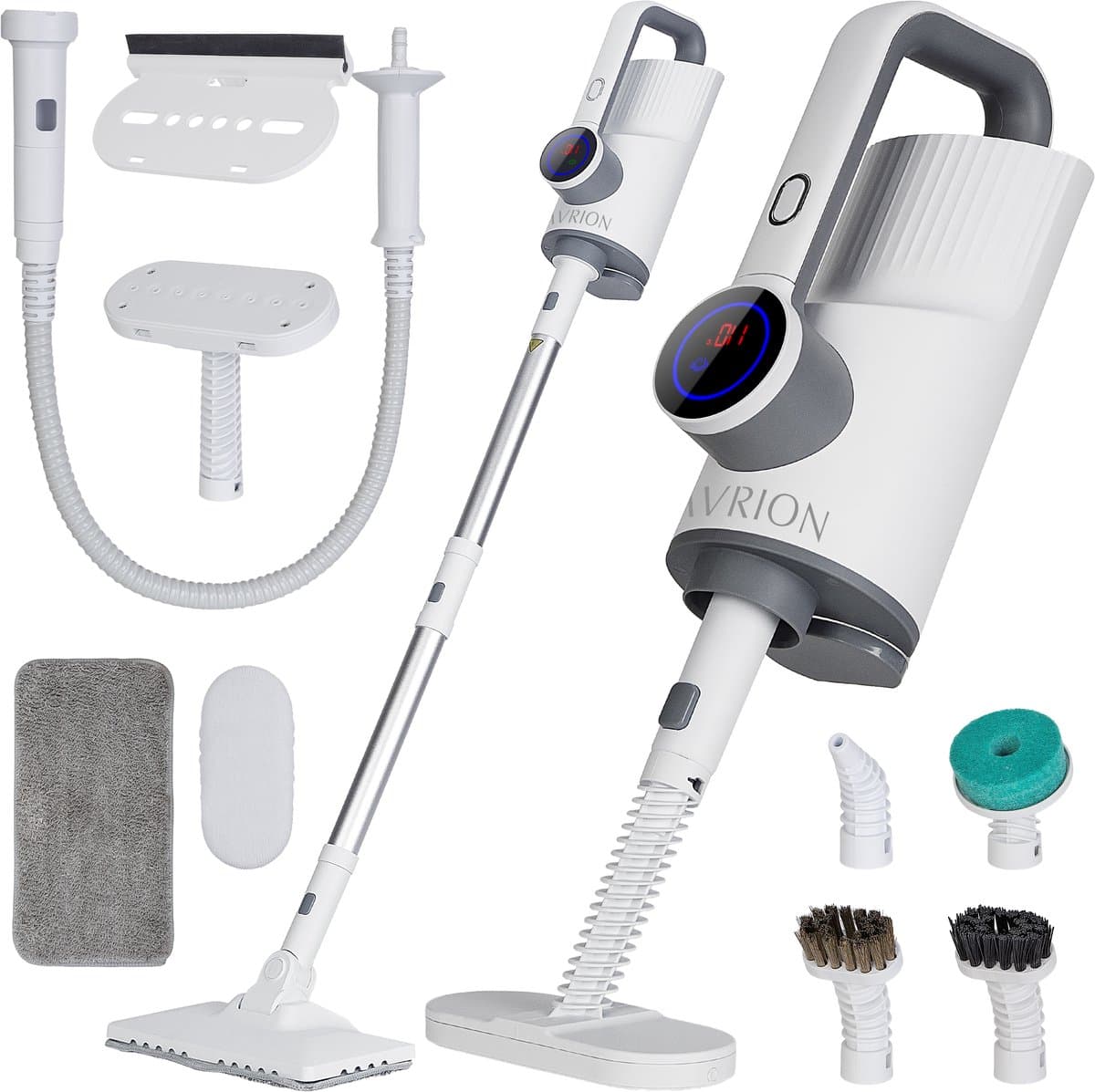 AVRION Stoomreiniger 11-in-1 – 8 Meter Kabel – Stoommop & Handstomer – 400ML – Elektrische Dweil – 1500W – Vloer, Badkamer, Ramen, Bank & Textiel