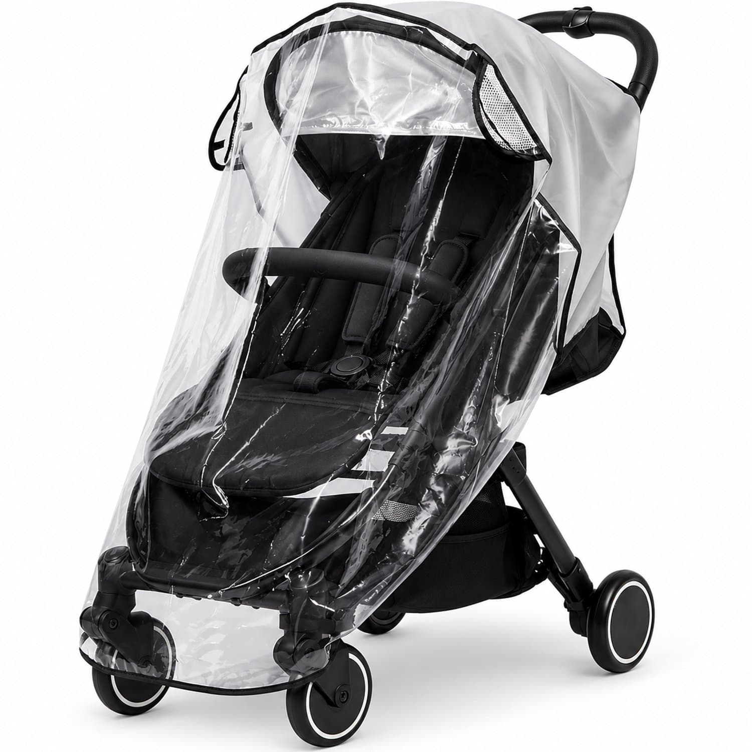 Clerby - Regenhoes Kinderwagen Universeel - Wandelwagen - Buggyhoes - Waterdicht - Transparant