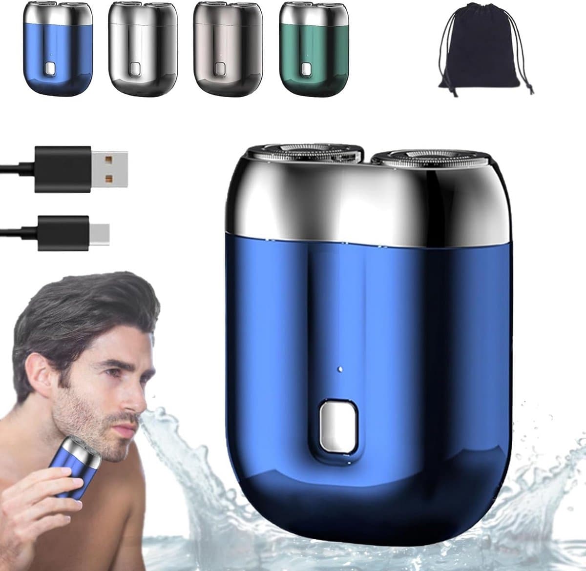 Oplaadbaar Mini Scheerapparaat - Compact Waterdicht Elektrisch Scheermes voor Mannen