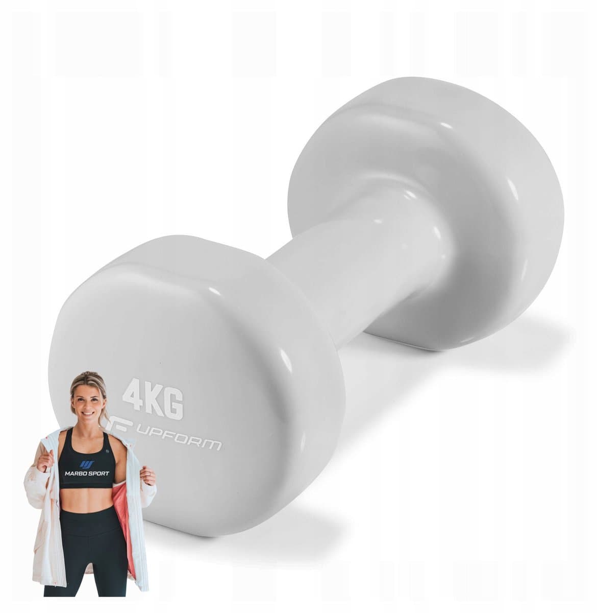 Marbo Sport - Dumbbell UpForm - Dumbbells - Vinyl halter - 4 kg - Roze - Voor fitness, aerobics en thuisgym en Home Gym