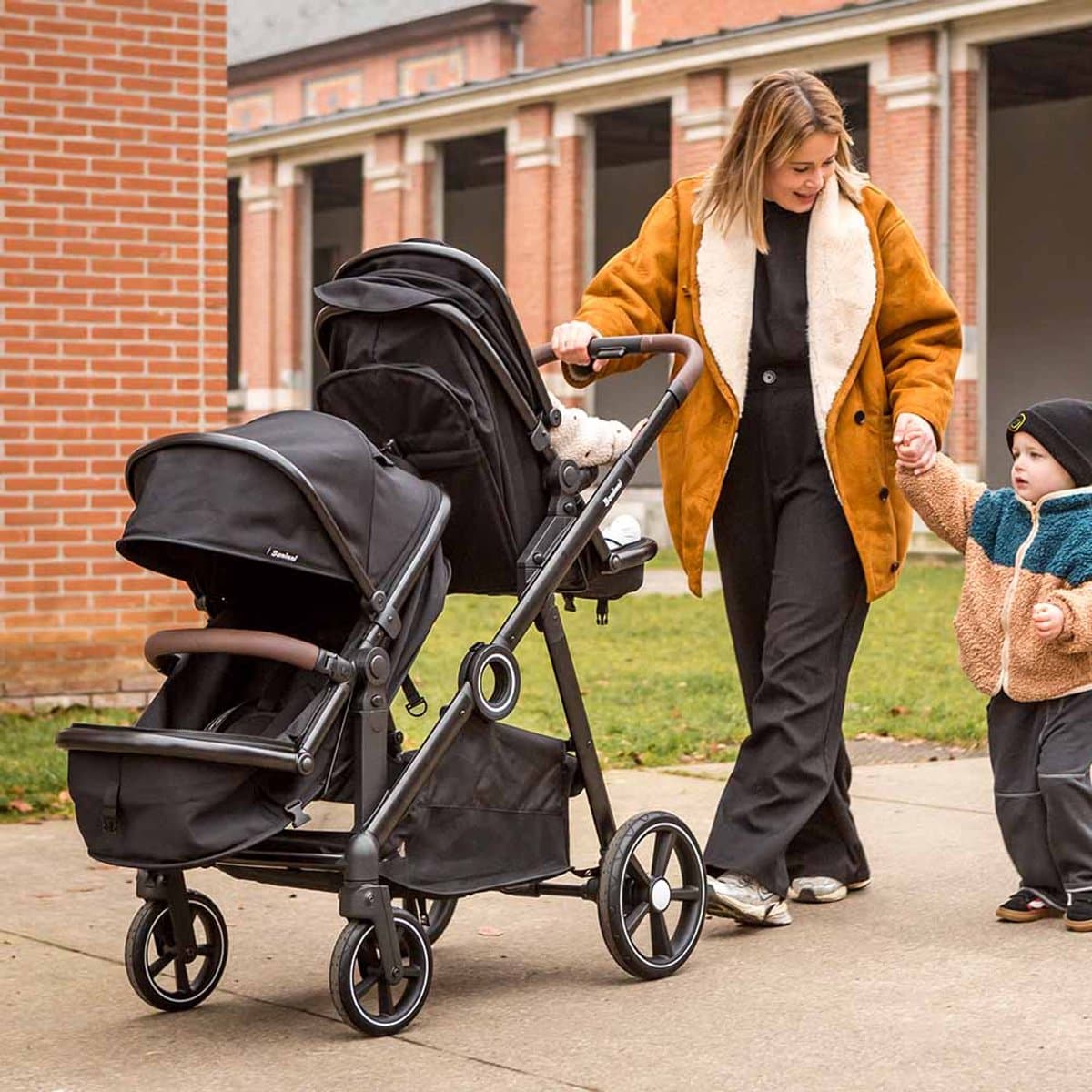 Baninni Luiz XL Duo Kinderwagen Zwart – Innovatieve Oplossing met Extra Ruime, Convertibele Zitjes van Geboorte tot 22 kg