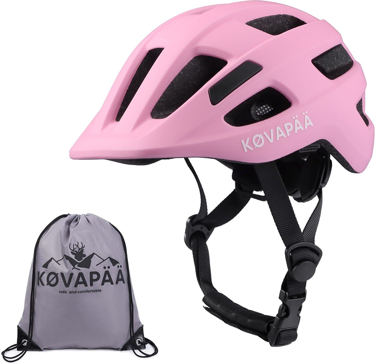 Køvapää® Lappi - Fietshelm Baby - Vanaf 9 Maanden - Maat 44-48 cm - XXS- Helm Baby - Roze