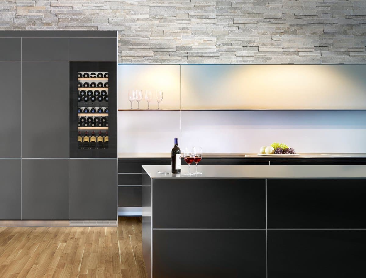 Vinata Premium Wijnklimaatkast Vinidor Inbouw - Zwart - 51 flessen - 121.8 x 55.7x 57.2 cm - Glazen deur