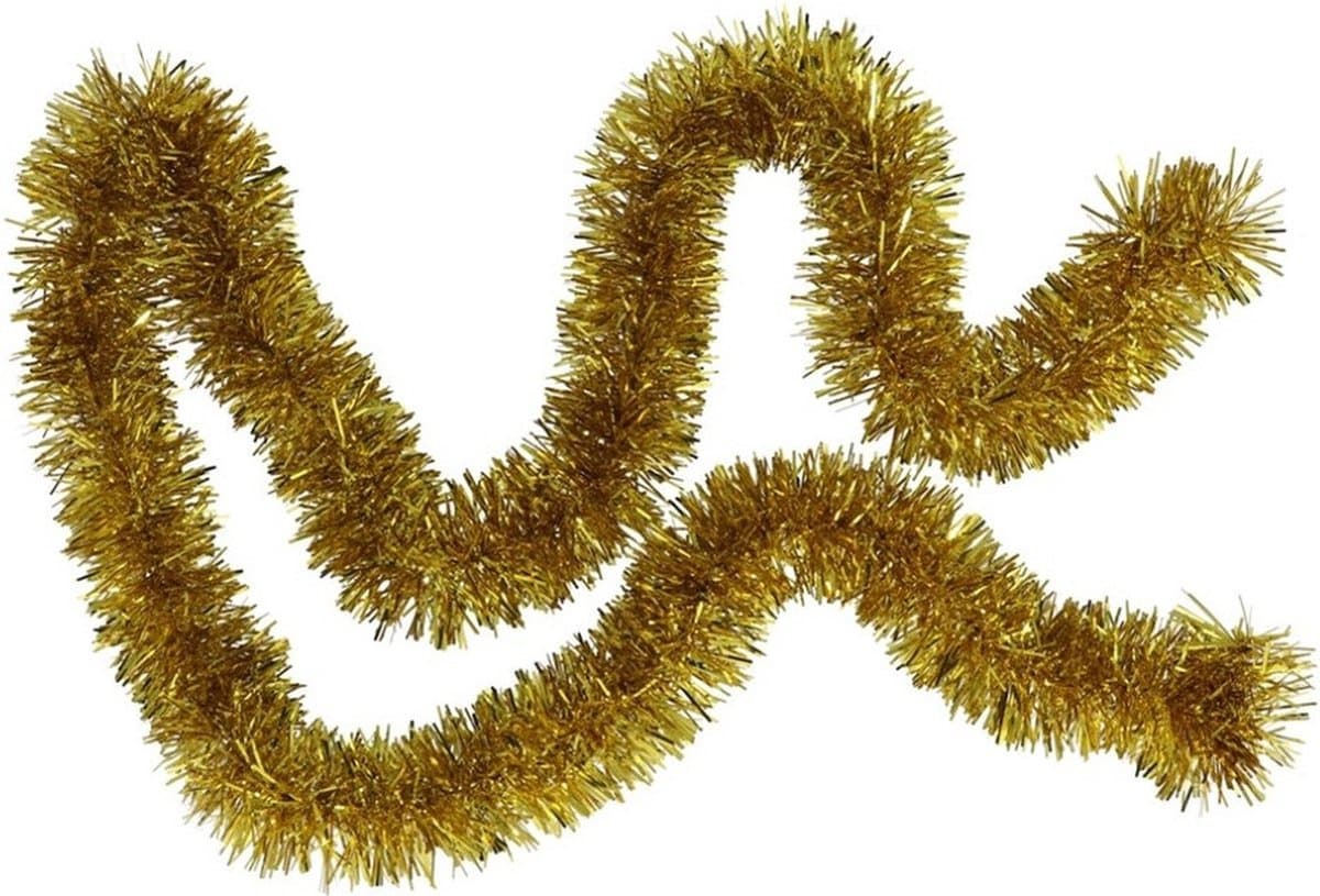 Gerimport Kerstslingers - glitter goud - folie lametta - 180 x 7 cm - kerstboom versiering/guirlandes