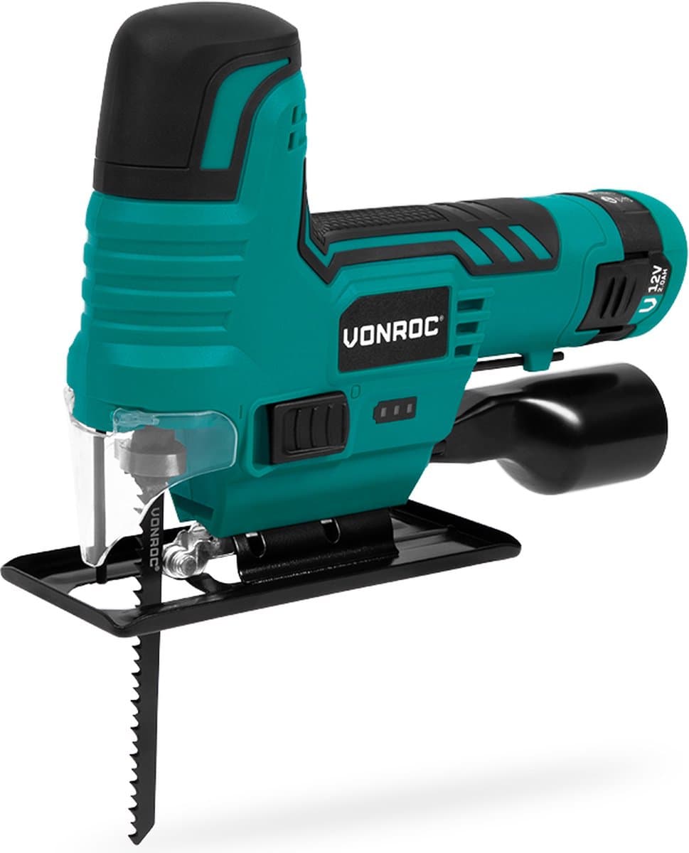 VONROC Accu Decoupeerzaag 12V - Incl. Accu, USB-C kabel en zaagbladen