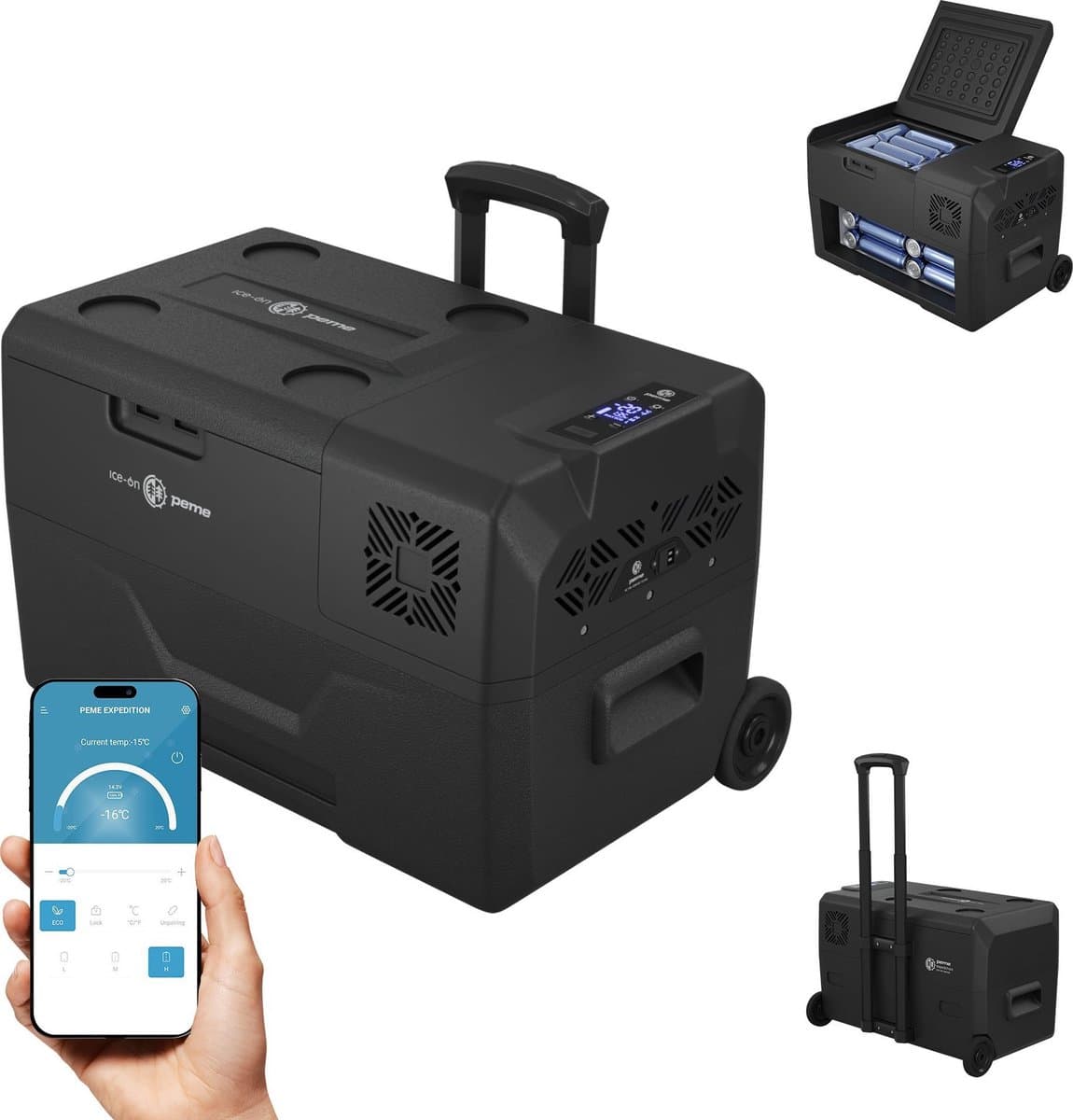 PEME Expedition - Compressor Koelbox - 27L - DC 12V/24V, AC 220-240V - Elektrische Frigobox met Bluetooth - Voor Auto en Camping
