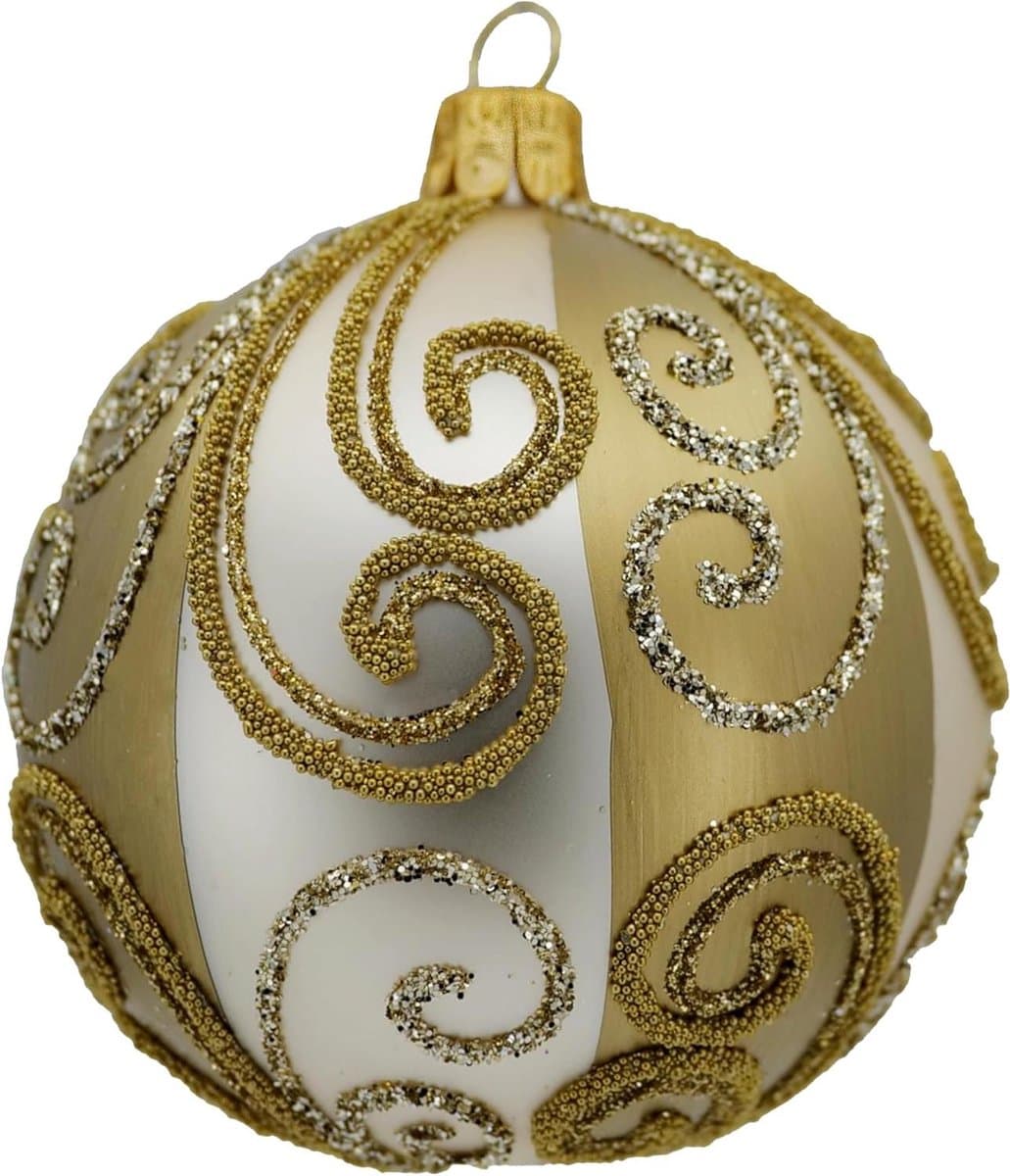 Kerstballen Set - Glazen Ballen - Kerstboom Versieren - Mondgeblazen Glas - 8 cm Diameter - Goud en Zilver