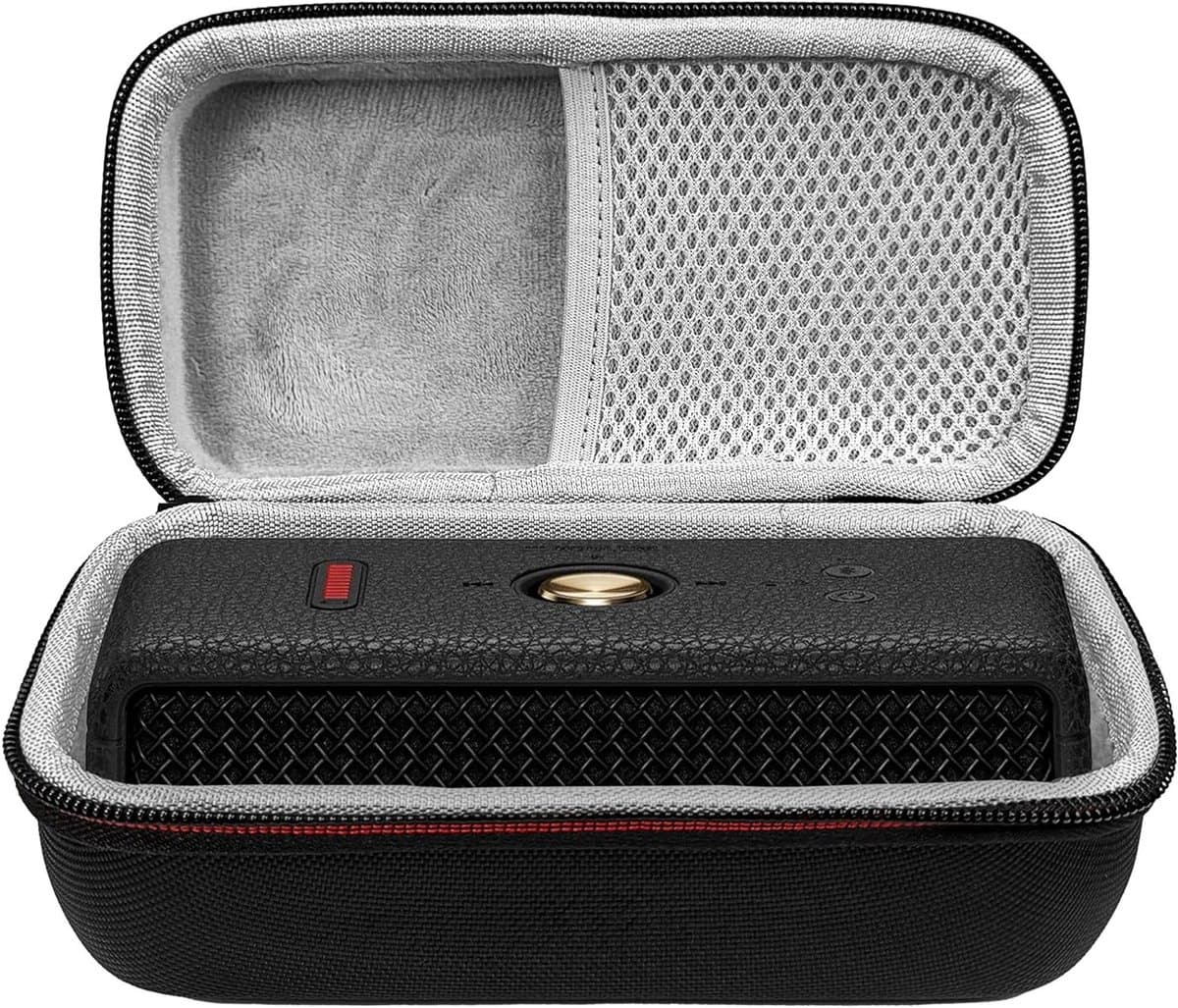 Draagbare Bluetooth speaker hoes voor Marshall Emberton 3/2, harde schaal met zachte voering, mesh zak en dubbele ritsen, ideaal voor reizen en buitengebruik