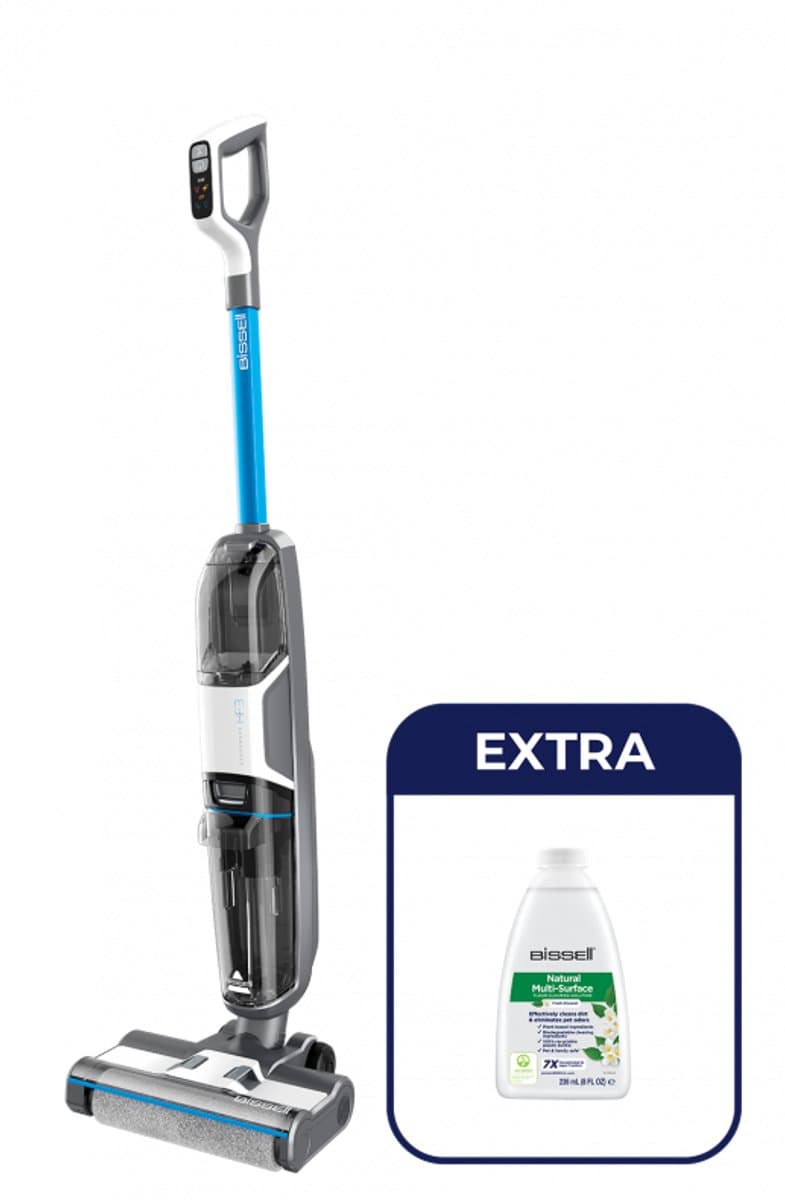 BISSELL CrossWave HF3 Draadloze Steelstofzuiger met Dweilfunctie - 2 in 1 Stofzuiger & Dweil - Vacuum Cleaner Zonder Zak op Accu - Lichtgewicht Vloerreiniger - Reinigingsmachine voor Harde Vloeren - tot 25 Minuten Gebruiksduur - 3598N