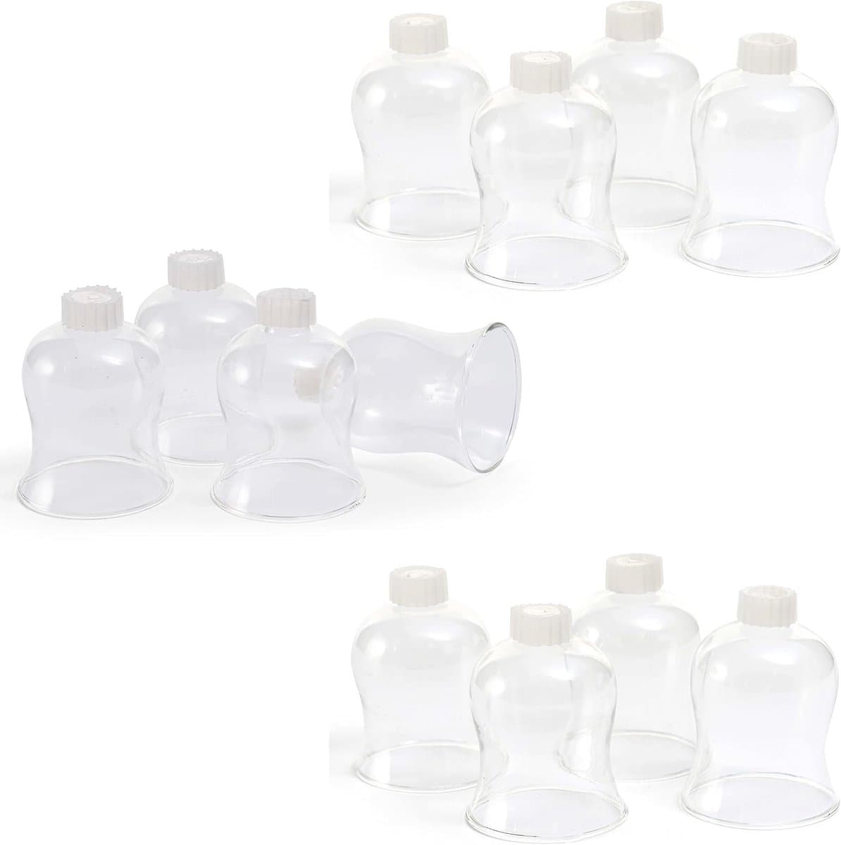 12x waxinelichthouder helder 8 cm glazen opzetstuk voor kandelaar kaarsenhouder glas adventskrans waxinelichthouder stokje kaarsenhouder kaarsenstok 6 cm