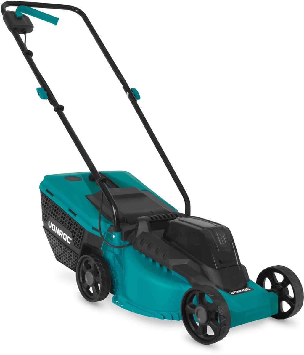 VONROC Accu Grasmaaier 20V – 32 cm maaibreedte – Borstelloze motor - Drie instelbare maai-hoogtes: 30/50/70 mm - Incl. 30L Opvangbak - Excl. Accu en snellader