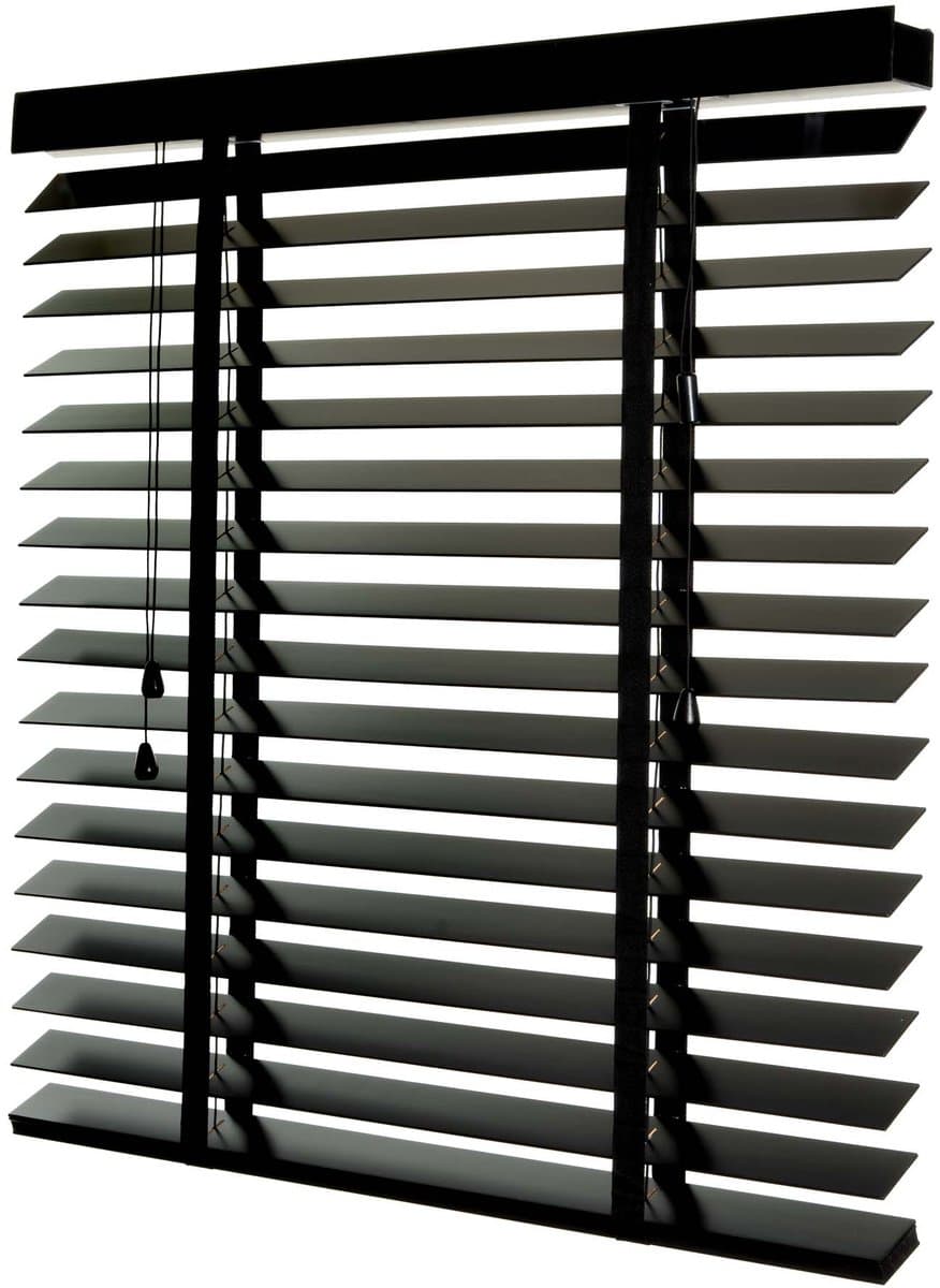 Dutchblinds® Houten Jaloezieën - 50mm - Zwart - 100 x 250 cm - Breedtematen van 40 t/m 300 cm