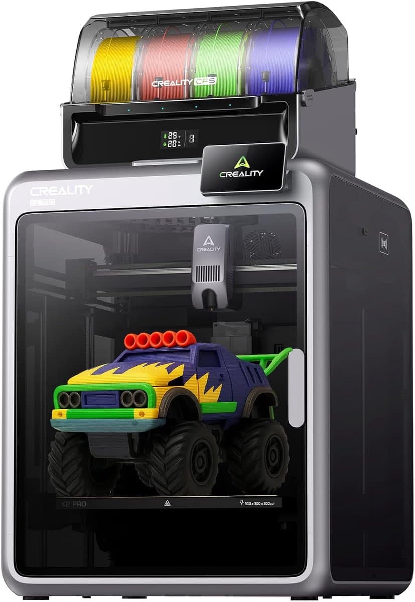 Creality K2 Pro Combo 3D-printer - met CFS - Meerkleurendruk - 600 mm/s Topsnelheid - Automatische Nivellering - Dual AI-camera - Actieve behuizingverwarming - 300 x 300 x 300 mm Bouwvolume