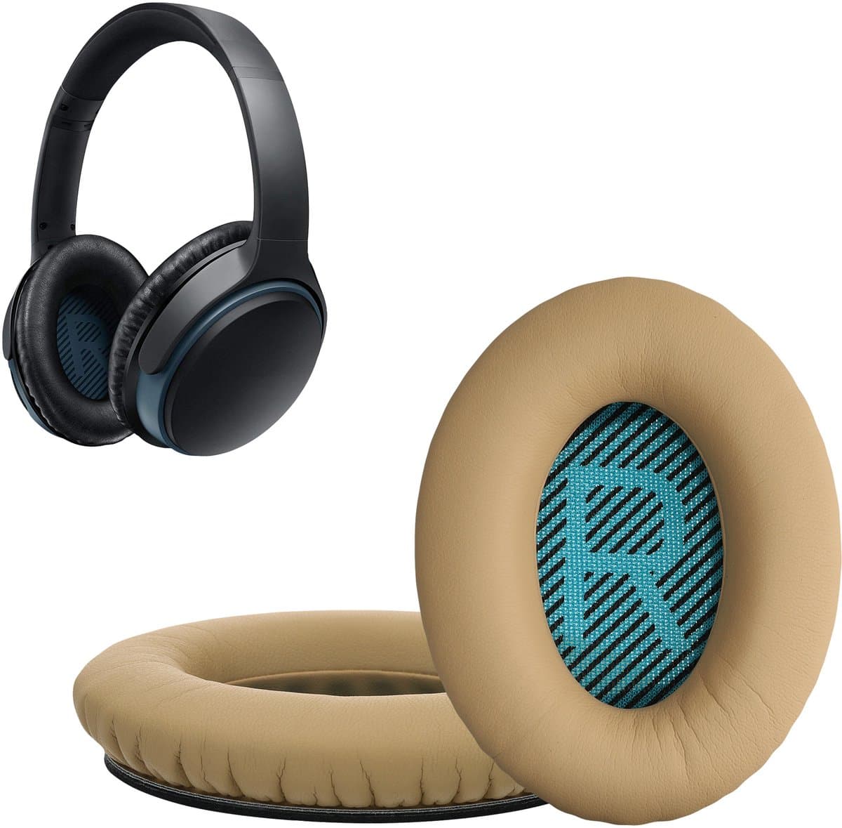 kwmobile 2x oorkussens geschikt voor Bose Soundlink Around-Ear Wireless II - Earpads voor koptelefoon in beige