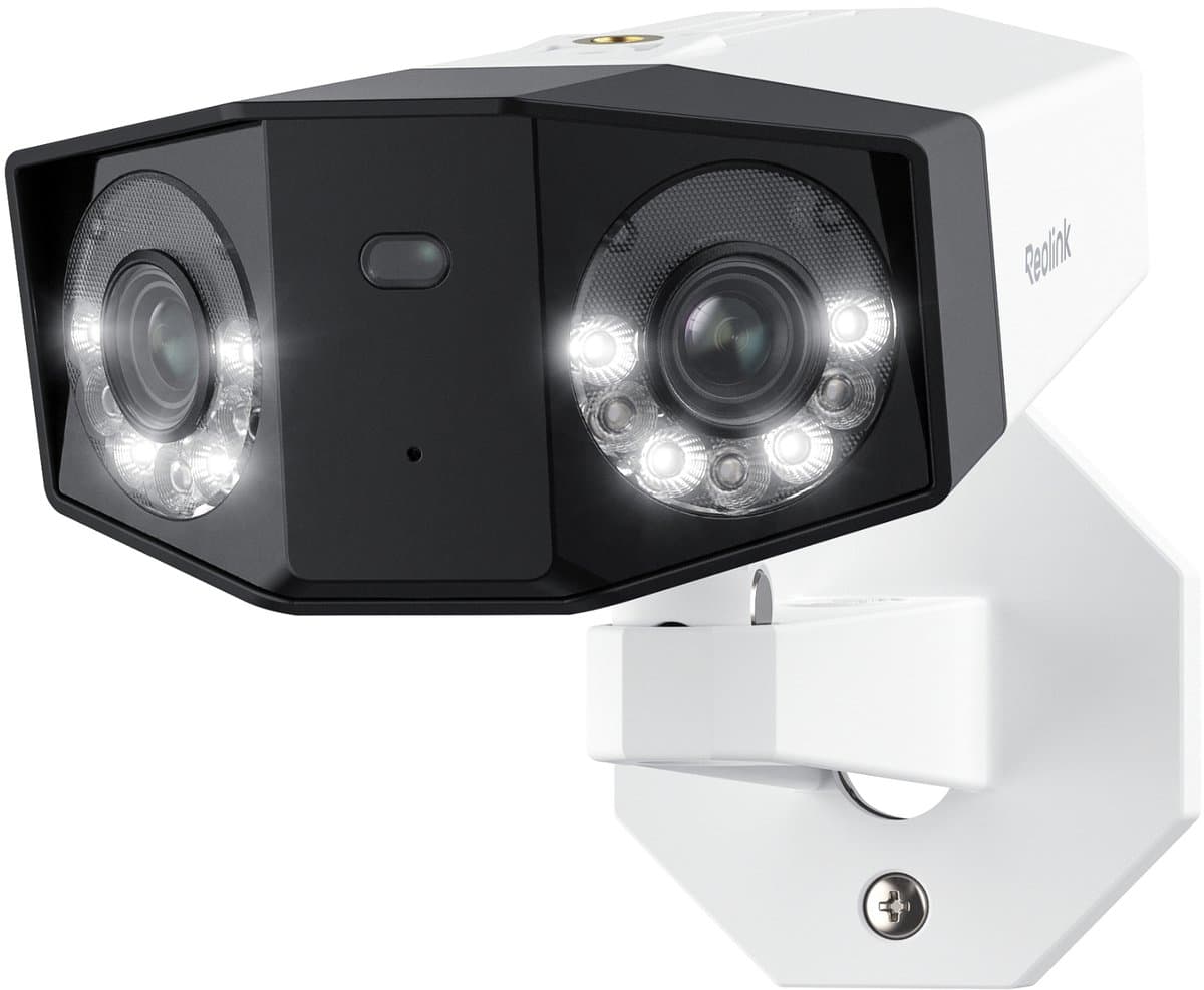 Reolink Duo 2 PoE 4K Dubbele-Lens PoE Beveiligingscamera Systeem, Buiten IP-camera voor Thuis met 180° Beeldhoek, Persoons-/Voertuig-/Huisdierendetectie, Kleuren Nachtzicht, Tweewegcommunicatie, Tot 512GB microSD-kaart