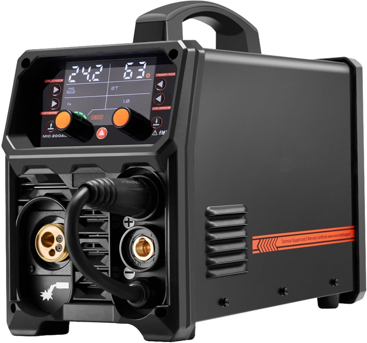 Pro MIG Lasapparaat – 200 Ampère – Geavanceerde 5-in-1 synergische lasoplossing met MIG Pulse, Gas-MIG, Flux Core MIG, Elektrode en Lift-TIG