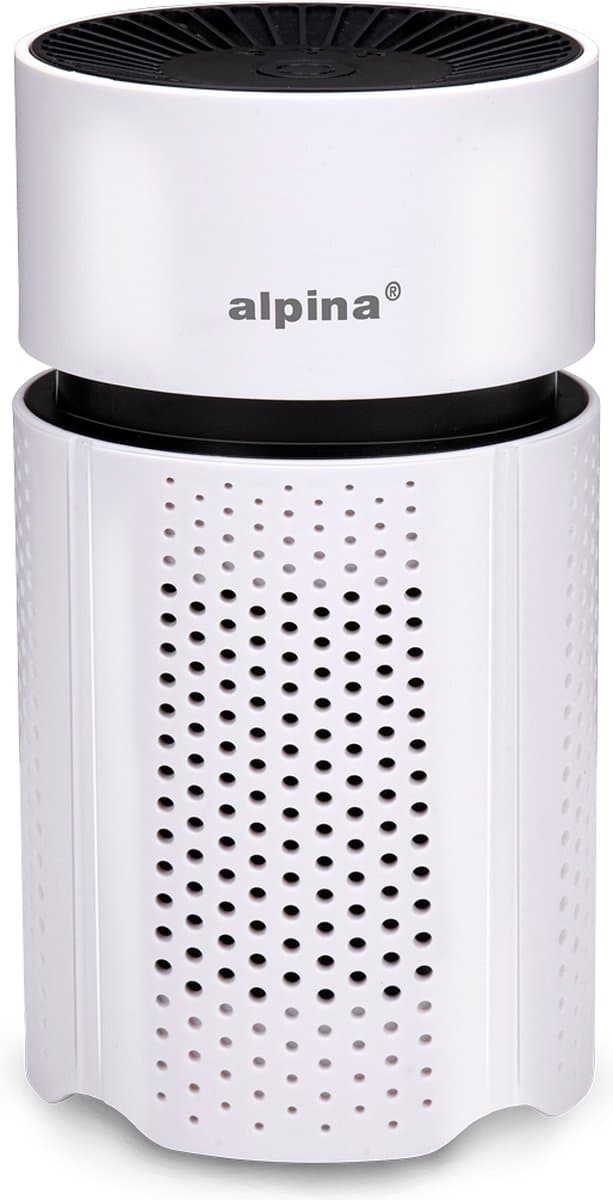 alpina Mini Luchtreiniger met HEPA Filter H13 - Air Purifier met Ionisator voor Ruimtes 6m2 - Lucht Reiniger met USB voor Binnen en Onderweg - Air Cleaner 1.5W - Wit
