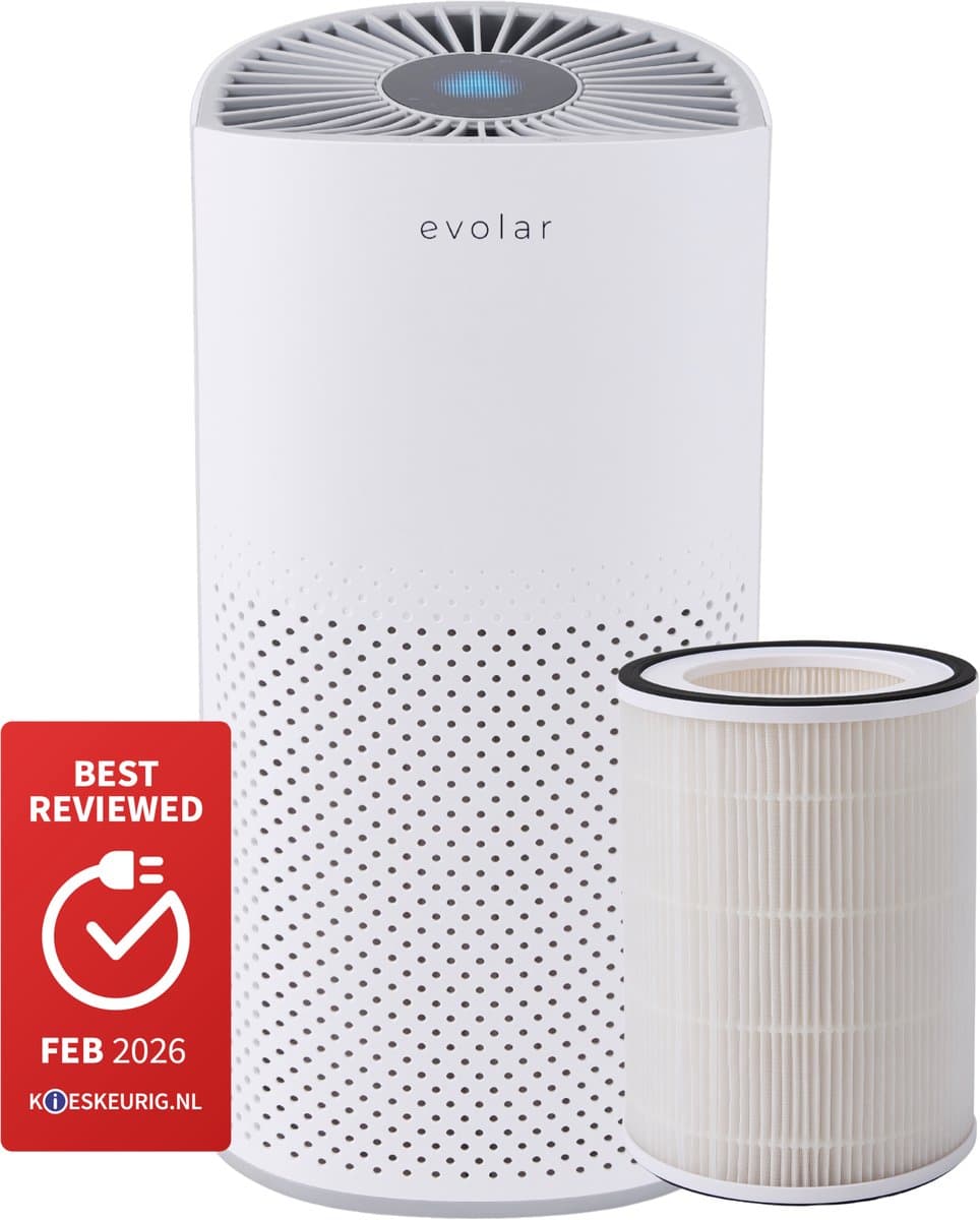Evolar Luchtreiniger met HEPA 13 Filter - CADR: 200m3/h - Air Purifier - Slaapmodus - Luchtkwaliteit Indicator - Pure4