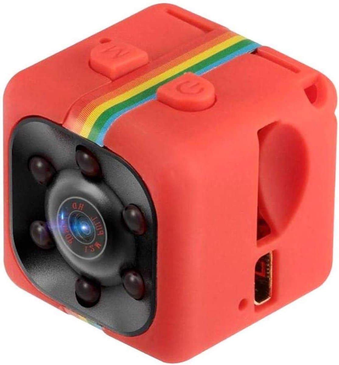 Mini Camera, Camera HD Audio- en Video-opname, Beveiligingscamera, Camera voor Kleine Honden, Nanny Cam, Babyfoon, Huisbeveiligingscamera, Nachtbewegingsdetectie (rood)