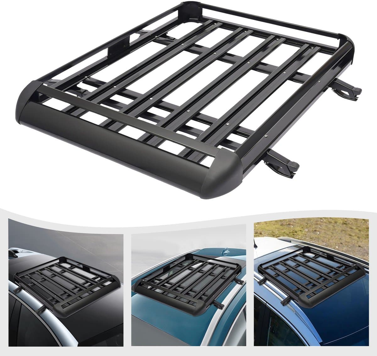 Dakdrager 127*97cm Tot 68kg Aluminium Bagagemand Lichtgewicht Zwart Mand Voor Auto Bagagerek