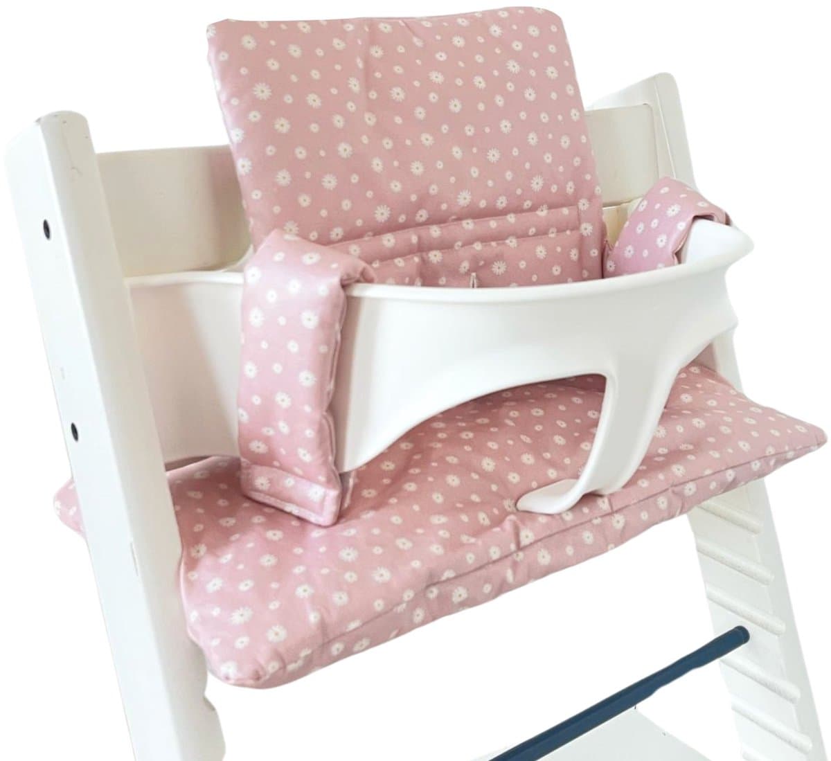 Ukje Stoelverkleiner TrippTrapp | Geplastificeerd | Extra ondersteunend | Afneembaar met natte doek én kan in de wasmachine | Babyveilig getest katoen | Geschikt voor Stokke Tripp Trapp Kussenset | Kinderstoel Verkleiner | Perfecte Pasvorm | Daisy