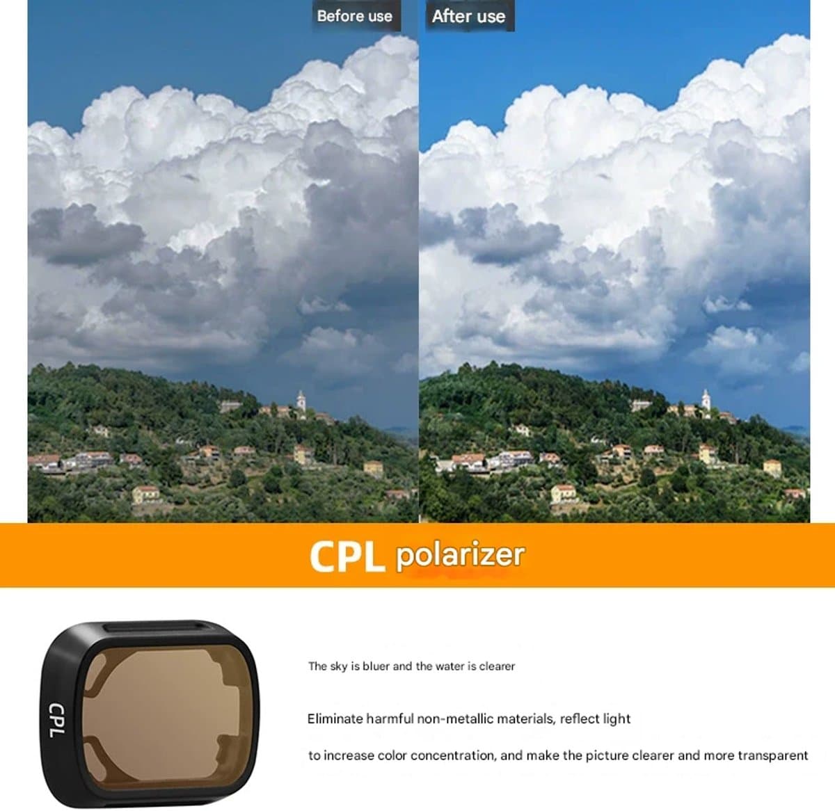 Geschikt voor dji MINI 3PRO MINI3 filter UV bescherming spiegel CPL polariserende spiegel ND reductor accessoires,1 stuk, filter CPL