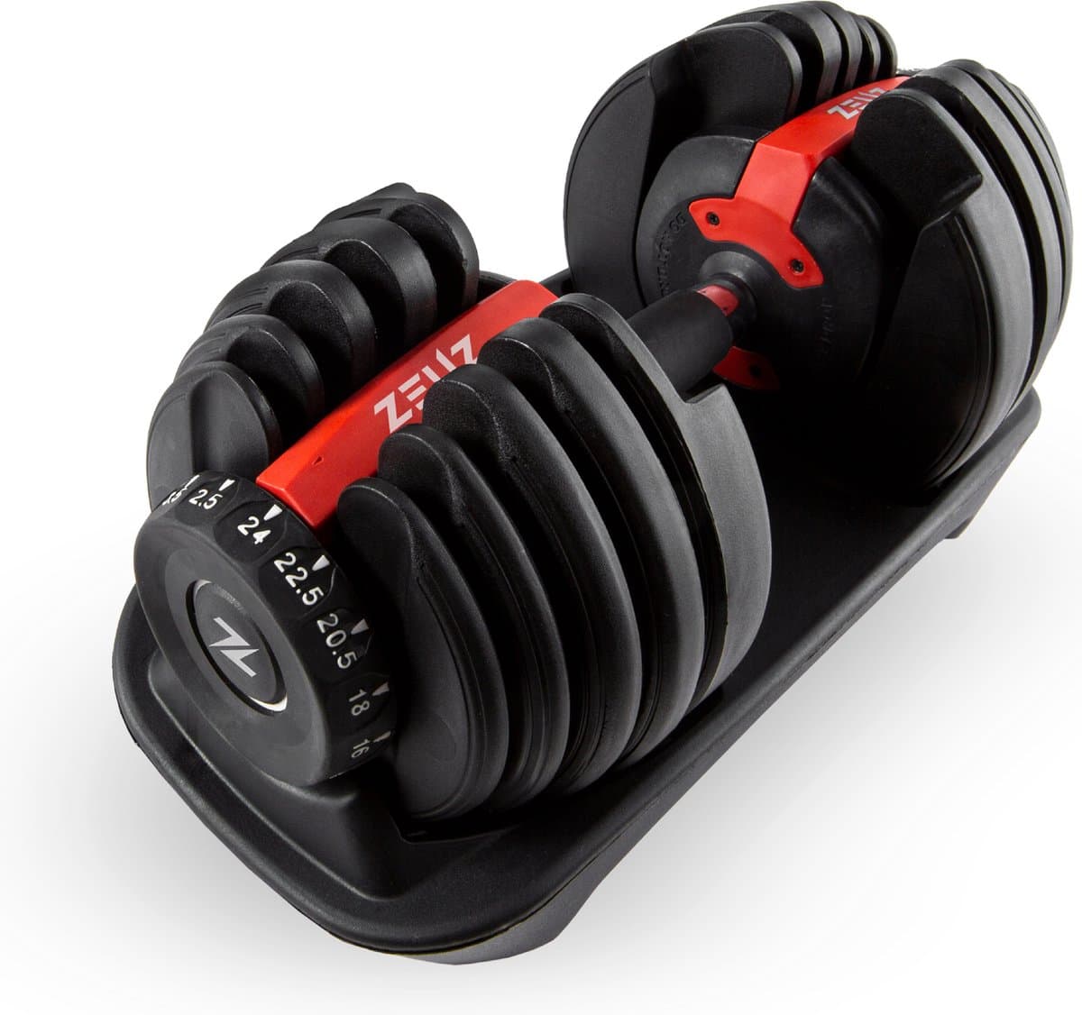 ZEUZ 1 Stuk Verstelbare Dumbell 2.5 KG t/m 24 KG - Gewichten Halterset – Fitness Sport Set – Conditie & Krachttraining – Halters